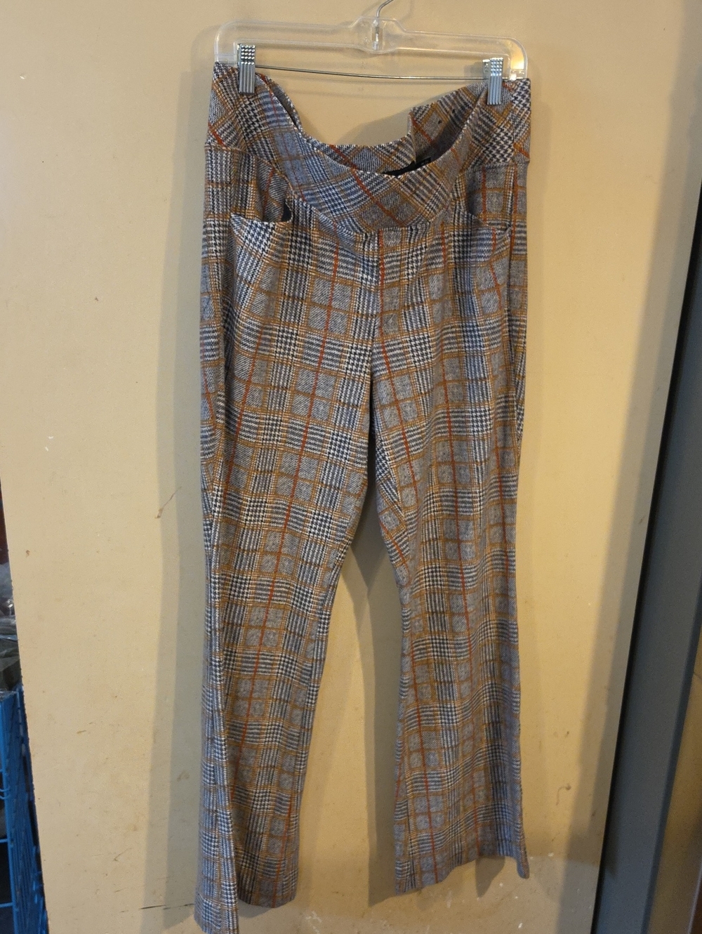 torrid Plaid High-Waist Wide-Leg Trousers - Gray & Brown